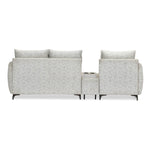 Infinia 3 Seater Fabric Sofa with Right Lounger and Rectangle Console- Off White