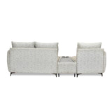 Infinia 1+2 Seater Fabric Sofa Set with Triangle Console- Off White