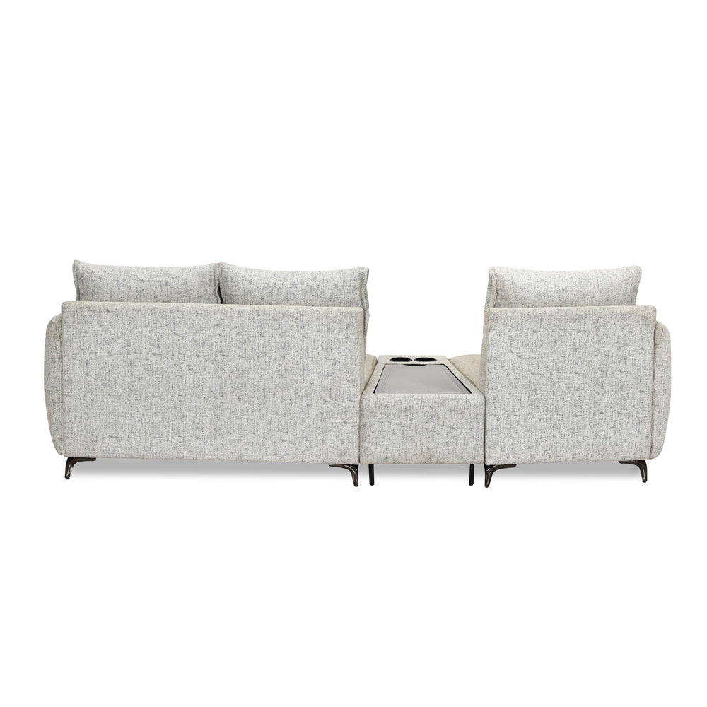 Infinia 1+2 Seater Fabric Sofa Set with Triangle Console- Off White
