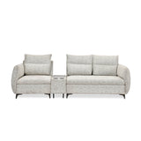 Infinia 1+2 Seater Fabric Sofa Set with Rectangle Console- Off White