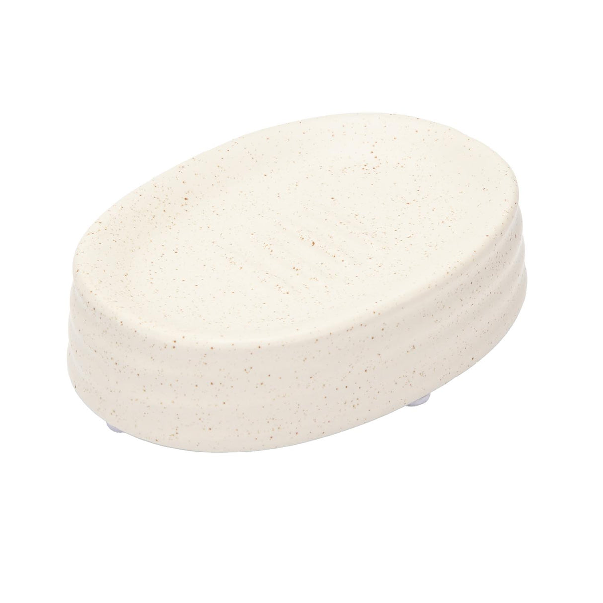 Fluted Stoneware Bath Accessories Set of 3- Cream