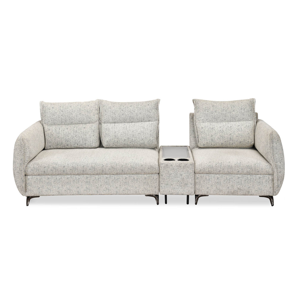 Infinia 2+1 Seater Fabric Sofa Set with Rectangle Console- Off White