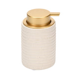 Fluted Stoneware Bath Accessories Set of 3- Cream