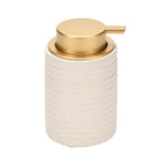 Fluted Stoneware Bath Accessories Set of 3- Cream