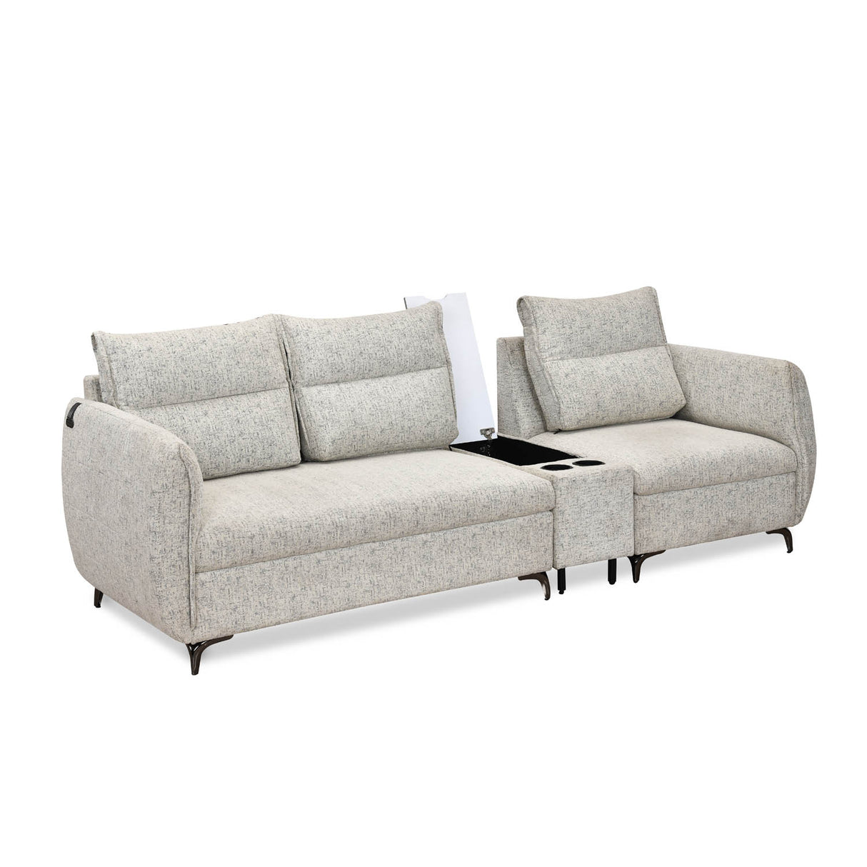 Infinia 2+1 Seater Fabric Sofa Set with Rectangle Console- Off White