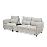 Infinia 1+2 Seater Fabric Sofa Set with Rectangle Console- Off White