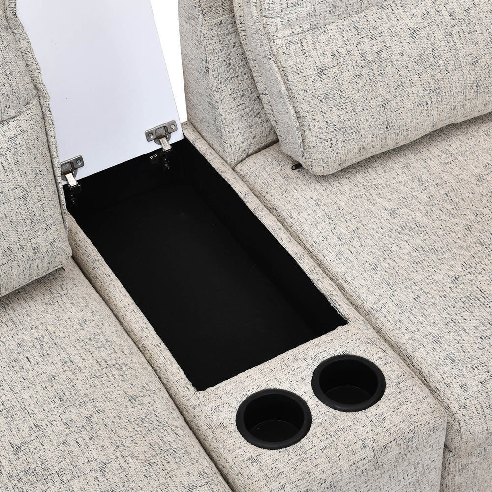 Infinia 2+1 Seater Fabric Sofa Set with Rectangle Console- Off White