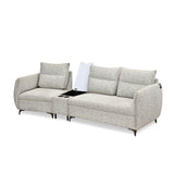 Infinia 1+2 Seater Fabric Sofa Set with Triangle Console- Off White