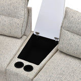 Infinia 1+2 Seater Fabric Sofa Set with Triangle Console- Off White