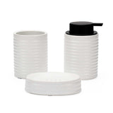 Fluted Stoneware Batch Accessories Set of 3- White