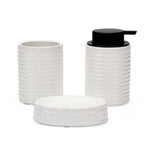 Fluted Stoneware Batch Accessories Set of 3- White