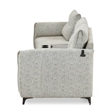 Infinia 1+2 Seater Fabric Sofa Set with Rectangle Console- Off White