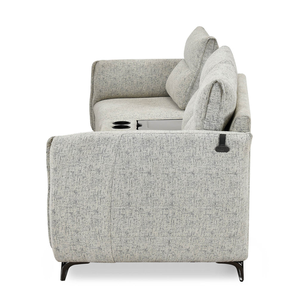 Infinia 1+2 Seater Fabric Sofa Set with Rectangle Console- Off White