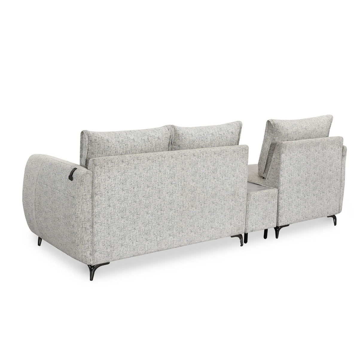 Infinia 1+2 Seater Fabric Sofa Set with Rectangle Console- Off White