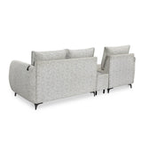 Infinia 1+2 Seater Fabric Sofa Set with Rectangle Console- Off White