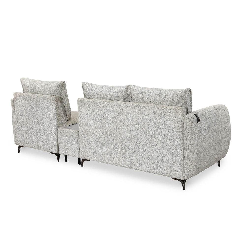 Infinia 2+1 Seater Fabric Sofa Set with Rectangle Console- Off White