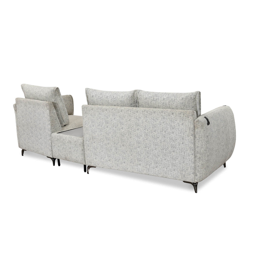 Infinia 2+1 Seater Fabric Sofa Set with Triangle Console- Off White
