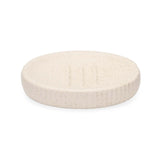 Ribbed Stoneware Bath Accessories Set of 3- Cream