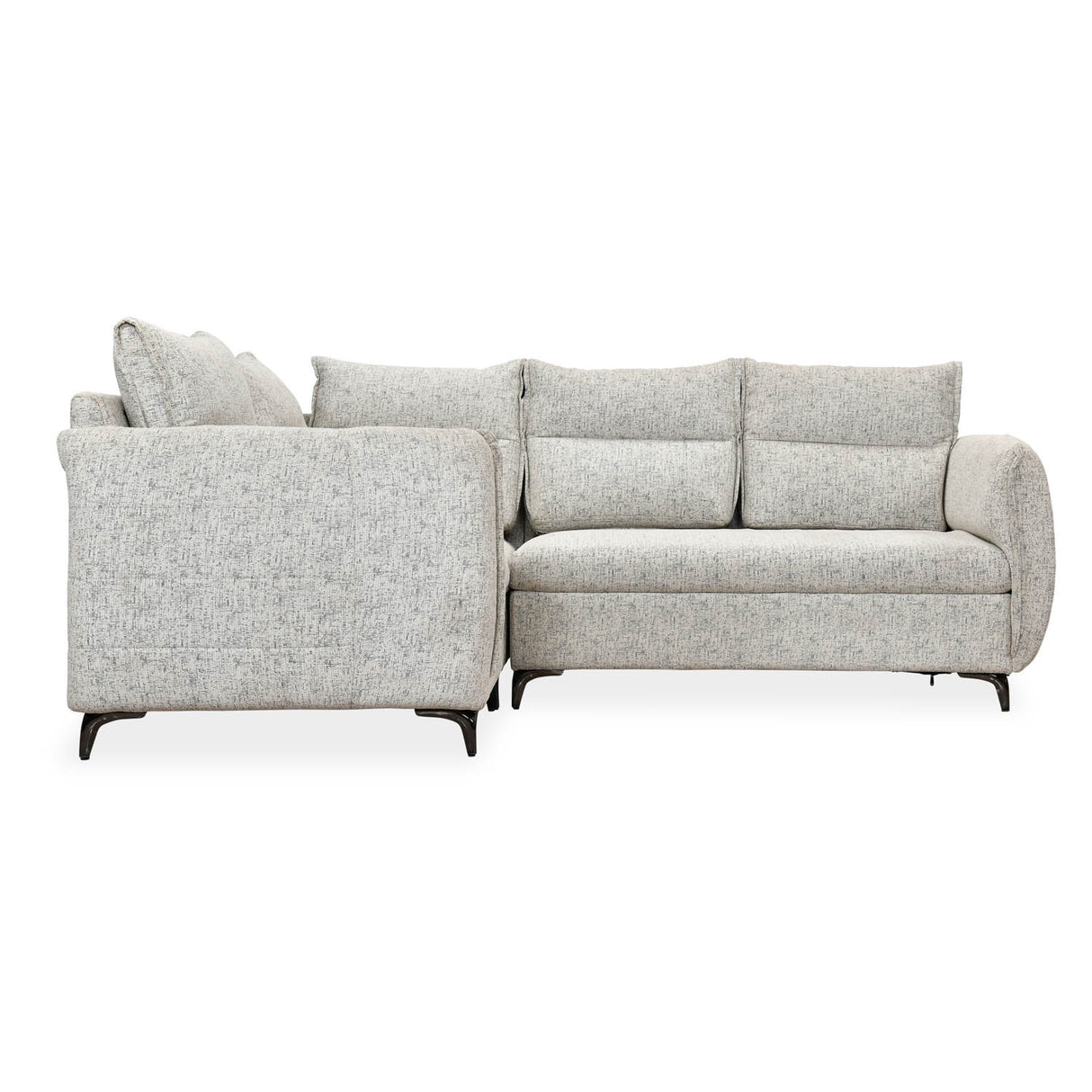 Infinia 3+2+1 Seater Fabric Sofa Set with Left Corner Sofa and Rectangle Console- Off White