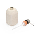 Ribbed Stoneware Bath Accessories Set of 3- Cream
