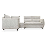Infinia 2+1+1 Seater Fabric Sofa Set with Right Corner Sofa and Rectangle Console- Off White