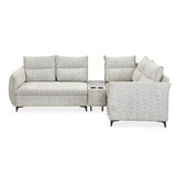 Infinia 2+1+1 Seater Fabric Sofa Set with Left Corner Sofa and Rectangle Console- Off White