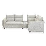 Infinia 2+1+1 Seater Fabric Sofa Set with Left Corner Sofa and Rectangle Console- Off White
