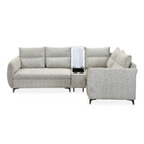 Infinia 2+1+1 Seater Fabric Sofa Set with Left Corner Sofa and Rectangle Console- Off White
