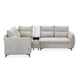 Infinia 2+1+1 Seater Fabric Sofa Set with Right Corner Sofa and Rectangle Console- Off White