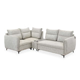 Infinia 2+1+1 Seater Fabric Sofa Set with Right Corner Sofa and Rectangle Console- Off White