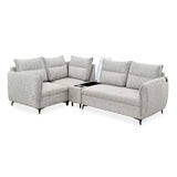 Infinia 2+1+1 Seater Fabric Sofa Set with Right Corner Sofa and Rectangle Console- Off White