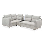 Infinia 2+1+1 Seater Fabric Sofa Set with Right Corner Sofa and Rectangle Console- Off White
