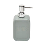 Square Stoneware Bath Accessories Set of 3- Green