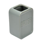 Square Stoneware Bath Accessories Set of 3- Green