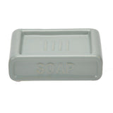Square Stoneware Bath Accessories Set of 3- Green