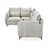 Infinia 2+1+1 Seater Fabric Sofa Set with Right Corner Sofa and Rectangle Console- Off White