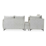 Infinia 2+1+1 Seater Fabric Sofa Set with Right Corner Sofa and Rectangle Console- Off White
