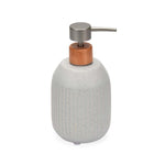 Ribbed Stoneware Bath Accessories Set of 3- Grey