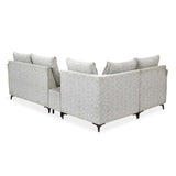 Infinia 2+1+1 Seater Fabric Sofa Set with Right Corner Sofa and Rectangle Console- Off White