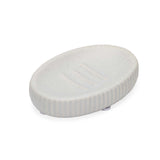 Ribbed Stoneware Bath Accessories Set of 3- Grey