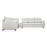 Infinia 3+2+1 Seater Fabric Sofa Set with Right Corner Sofa and Rectangle Console- Off White