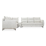 Infinia 3+2+1 Seater Fabric Sofa Set with Right Corner Sofa and Rectangle Console- Off White