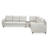 Infinia 3+2+1 Seater Fabric Sofa Set with Left Corner Sofa and Rectangle Console- Off White