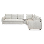 Infinia 3+2+1 Seater Fabric Sofa Set with Left Corner Sofa and Rectangle Console- Off White