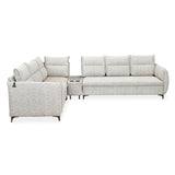 Infinia 3+2+1 Seater Fabric Sofa Set with Right Corner Sofa and Rectangle Console- Off White