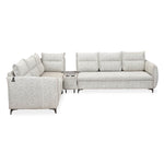 Infinia 3+2+1 Seater Fabric Sofa Set with Right Corner Sofa and Rectangle Console- Off White