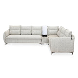 Infinia 3+2+1 Seater Fabric Sofa Set with Left Corner Sofa and Rectangle Console- Off White