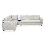 Infinia 3+2+1 Seater Fabric Sofa Set with Right Corner Sofa and Rectangle Console- Off White
