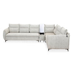 Infinia 3+2+1 Seater Fabric Sofa Set with Left Corner Sofa and Rectangle Console- Off White