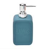 Square Stoneware Bath Accessories Set of 3- Blue